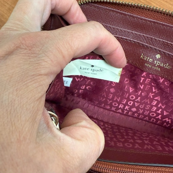 Kate Spape Burgundy Wallet Neda Newberry Lane Saffiano Leather - Picture 12 of 15